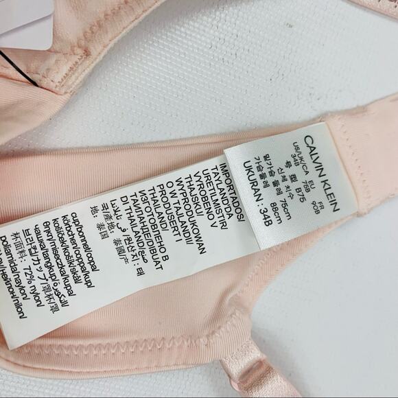 Calvin Klein Pink Lace Bra with Light Blue Thong - Picture 6 of 12